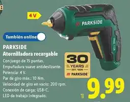 Lidl Parkside - atornilladora recargable oferta