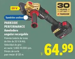 Lidl Parkside performance - amoladora angular recargable oferta
