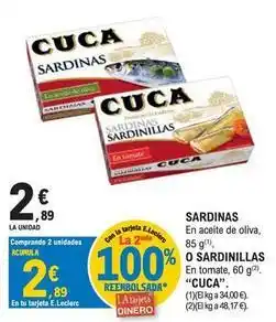 E.Leclerc Cuca - sardinas o sardinillas oferta