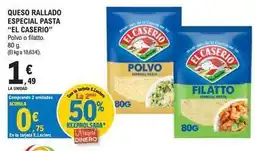E.Leclerc El caserío - queso rallado especial pasta oferta