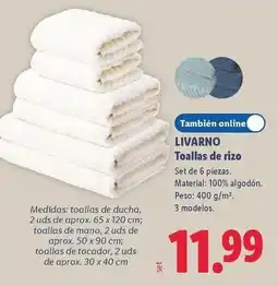 Lidl Livarno - toallas de rizo oferta