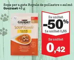 Sorli Gourmet sopa per a gats royale de pollastre o salmó oferta