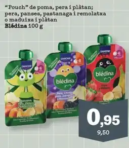Sorli blédina pouch de poma pera i platan pera panses pastanaga i remolatxa o maduixa i platan oferta