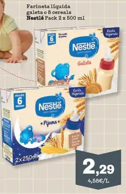 Sorli Nestlé farineta líquida galeta o 8 cereals oferta