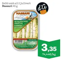 Sorli Nassari seitó amb all i julivert oferta