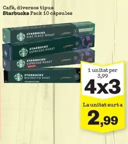 Sorli Starbucks café diversos tipos oferta