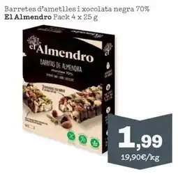 Sorli El Almendro barritas de almendra chocolate 70% oferta