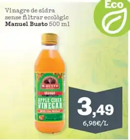 Sorli Manuel Busto vinagre de sidra sense filtrar ecològic oferta