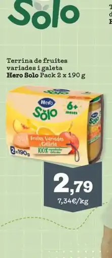 Sorli Hero Solo terrina de frutes variades i galeta oferta