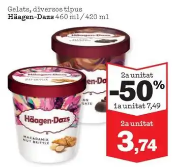 Sorli Häagen-Dazs gelats diversos tipus oferta