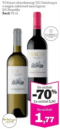 Sorli Bach Vi blanc chardonnay DO catalunya o negre cabernet sauvignon DO penedes oferta