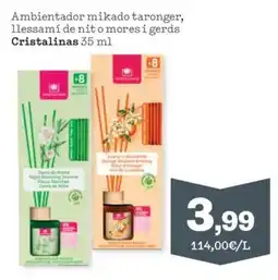 Sorli Cristalinas ambientador mikado taronger llessamí de nit o mores i gers oferta