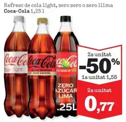 Sorli Coca-Cola refresc de cola light, zero zero o zero llima oferta