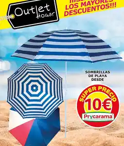 Outlet Hogar Prycarama sombrillas de playa oferta