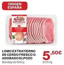 Supercor Elpozo lomo extratierno de cerdo fresco o adobado oferta