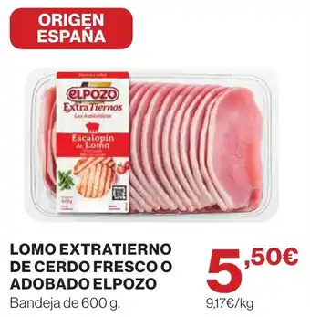 Elpozo lomo extratierno de cerdo fresco o adobado