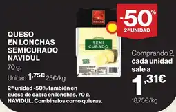 Supercor Navidul queso en lonchas semicurado oferta