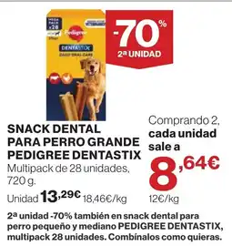 Supercor Pedigree snack dental para perro grande oferta