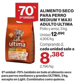 Supercor ultima alimento seco para perro medium y maxi adulto oferta
