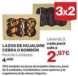 Supercor Lazos de hojaldre cebra o bombón oferta