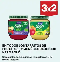 Supercor Hero Solo Bio en todos los tarritos de frutas y menus ecologicos oferta