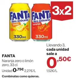 Supercor Fanta naranja zero o limón zero oferta