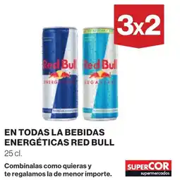 Supercor Red Bull en todas la bebidas energeticas oferta