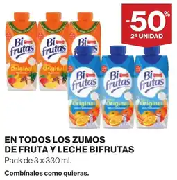 Supercor Bifrutas en todos los zumos de frutas y leche bifrutas oferta