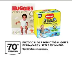 Supercor Huggies en todos los productos extra care y little swimmers oferta
