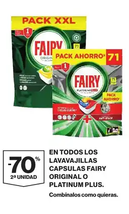 Supercor Fairy en todos los lavavajillas capsulas original o platinum plus oferta