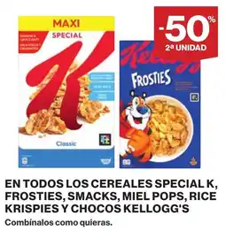 Supercor Kellogg's cereales special k frosties smacks miel pops rice krispies y chocos oferta