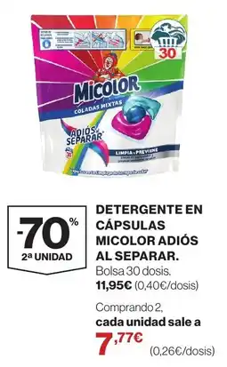 Supercor Micolor detergent en cápsulas adiós al separar oferta