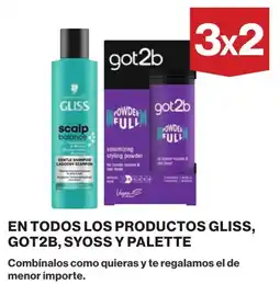 Supercor Gliss got2b syoss palette en todos los productos oferta