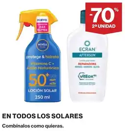 Supercor Nivea Sun y Ecran en todos los solares oferta