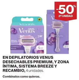 Supercor Venus en depilatorios desechables premium y zona intima sistema breeze y recambio oferta