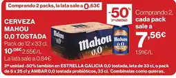 Supercor Mahou 0,0 Tostada oferta
