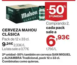 Supercor Mahou cerveza clásica oferta