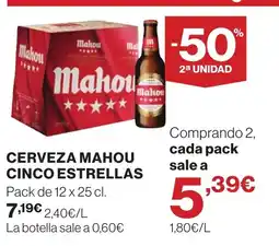 Supercor Mahou cerveza cinco estrellas oferta