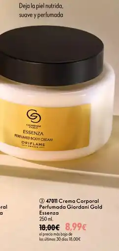 Oriflame Giordani gold crema corporal perfumoda essenza oferta