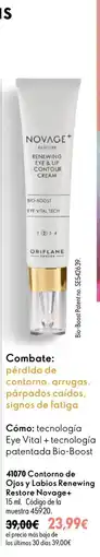 Oriflame Oriflame Contorno de Ojos y Labios Renewing Restore Novage+ oferta