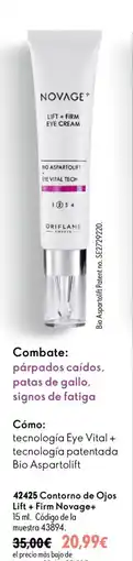 Oriflame Oriflame Contorno de Ojos Lift + Firm Novage+ oferta