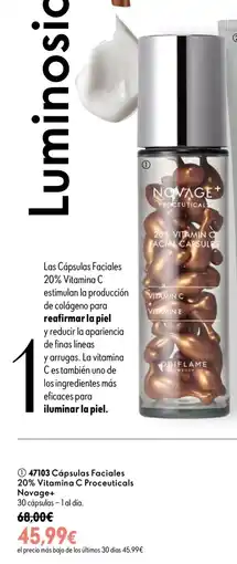 Oriflame Capsulas facial 20% vitamina C proceuticals novage+ oferta