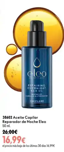 Oriflame eleo aceite capilar reparador de noche oferta