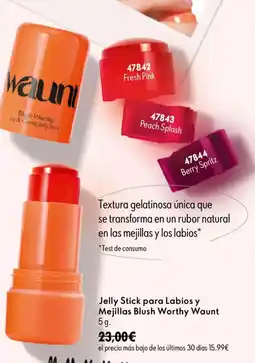 Oriflame Worthy Waunt Jelly Stick para Labios y Mejillas Blush oferta