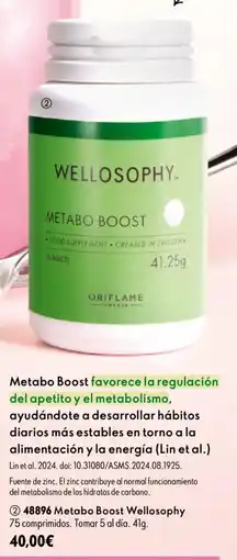 Oriflame Wellosophy metabo boost oferta