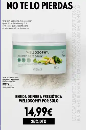 Oriflame Welloosophy bebida de fibra prebiótica oferta