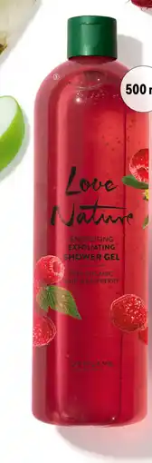 Oriflame Love Nature gel de ducha exfoliante y energizante y energizante con menta y frambuesa organicas oferta