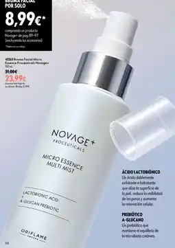 Oriflame Novage+ bruma facial micro essence proceuticals oferta