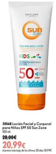 Oriflame Oriflame loción facial y corporal para niños spf 50 sun zone oferta