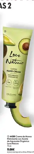 Oriflame Oriflame crema de manos hidratante con aceite de aguacate organico love nature oferta